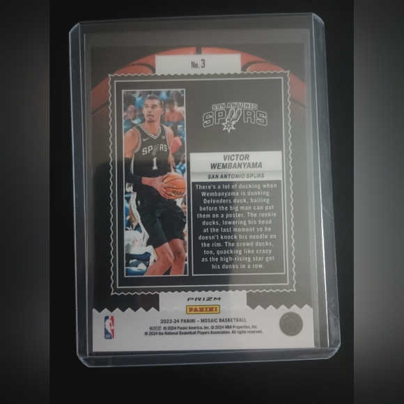 VICTOR WEMBANYAMA 2023-24 Mosaic Basketball Jam Masters Silver Mosaic #3 (RC) - Picture 2 of 2